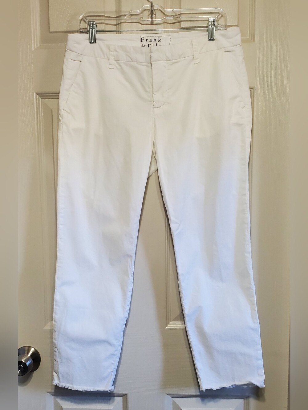 Frank & Eileen Wicklow Italian Chino  White Women's Jeans Size 8 Pre-owned